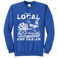 Vintage Western Funny Farm Chicken Support Local Egg Dealer Gift Tall Sweatshirt