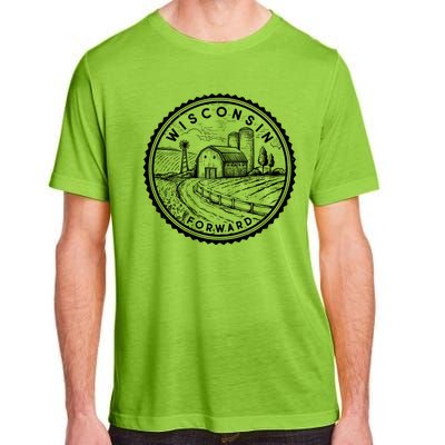 Vintage Wisconsin Forward Farmland Emblem Seal Adult ChromaSoft Performance T-Shirt