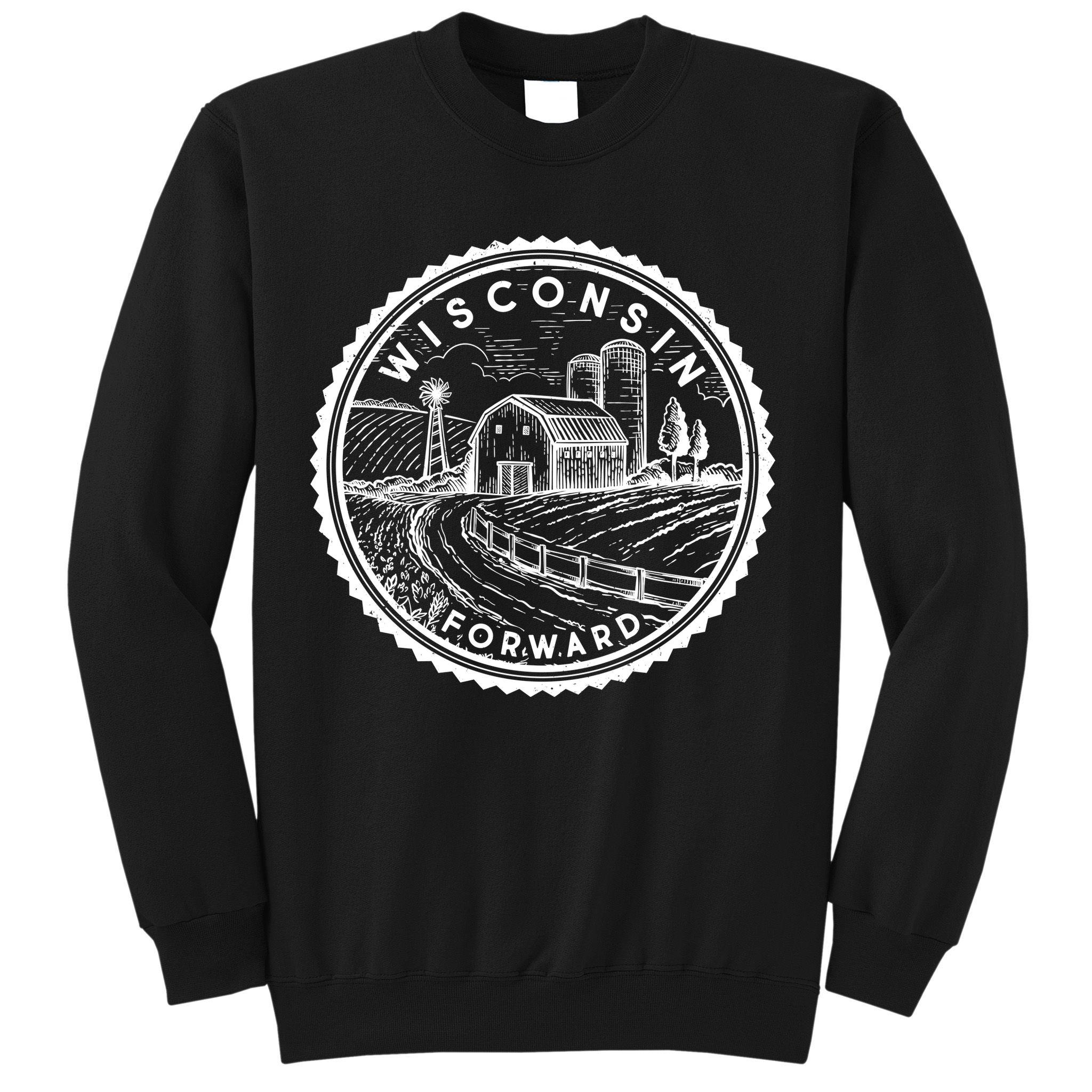 Vintage Wisconsin Forward Farmland Emblem Seal Sweatshirt