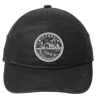 Vintage Wisconsin Forward Farmland Emblem Seal 7-Panel Snapback Hat