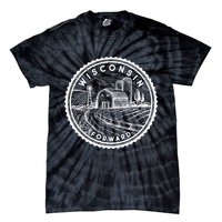 Vintage Wisconsin Forward Farmland Emblem Seal Tie-Dye T-Shirt