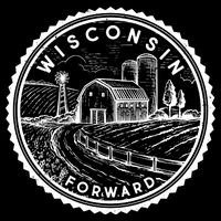 Vintage Wisconsin Forward Farmland Emblem Seal Tie-Dye T-Shirt