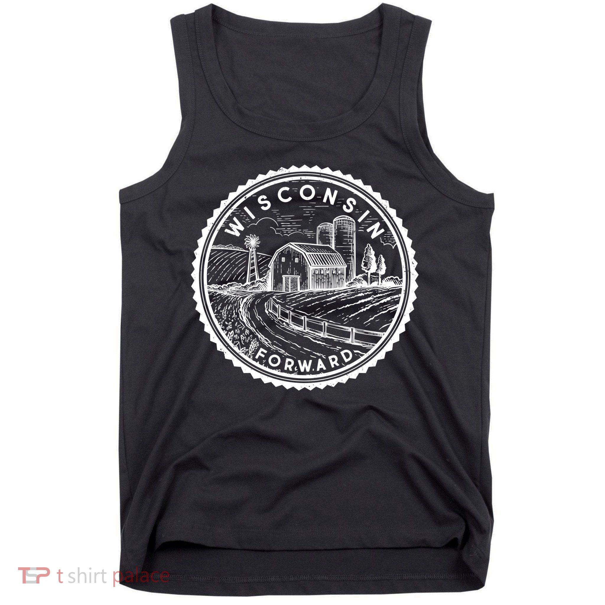 Vintage Wisconsin Forward Farmland Emblem Seal Tank Top