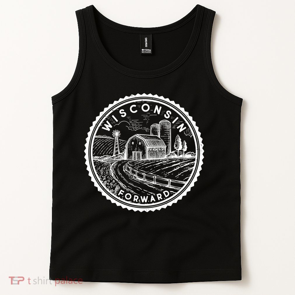 Vintage Wisconsin Forward Farmland Emblem Seal Tank Top