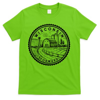 Vintage Wisconsin Forward Farmland Emblem Seal T-Shirt