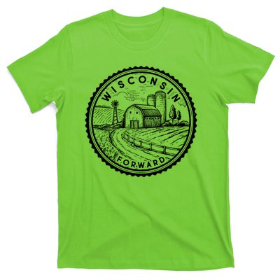 Vintage Wisconsin Forward Farmland Emblem Seal T-Shirt