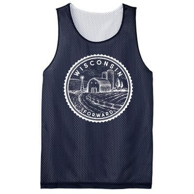 Vintage Wisconsin Forward Farmland Emblem Seal Mesh Reversible Basketball Jersey Tank