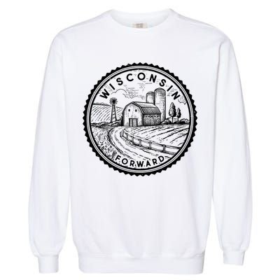 Vintage Wisconsin Forward Farmland Emblem Seal Garment-Dyed Sweatshirt
