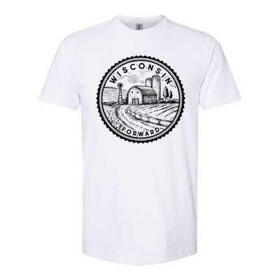 Vintage Wisconsin Forward Farmland Emblem Seal Softstyle® CVC T-Shirt