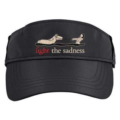 Vintage White Fight The Sadness Horse Girl Adult Drive Performance Visor