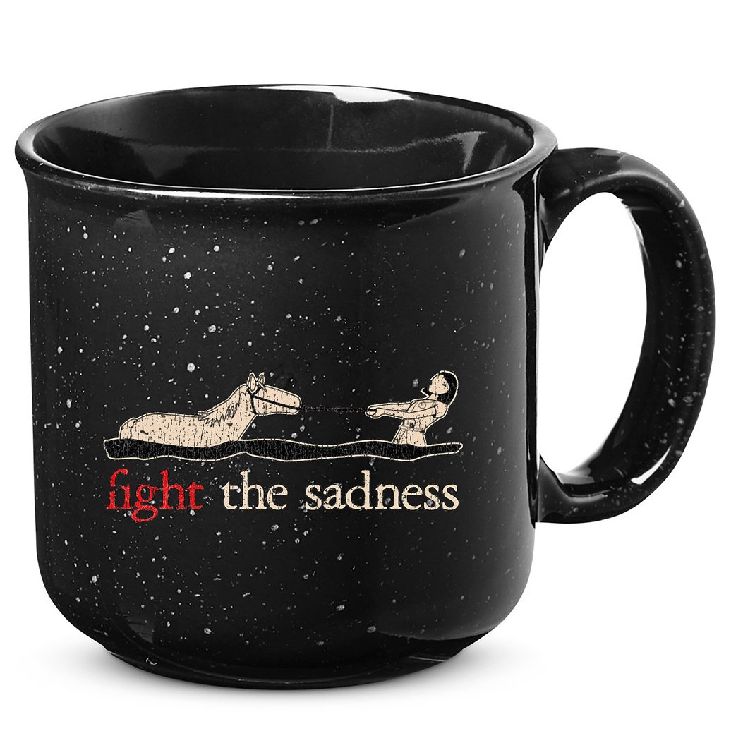 Vintage White Fight The Sadness Horse Girl 15oz Campfire Ceramic Mug