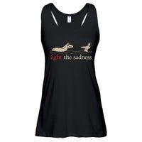 Vintage White Fight The Sadness Horse Girl Ladies Essential Flowy Tank