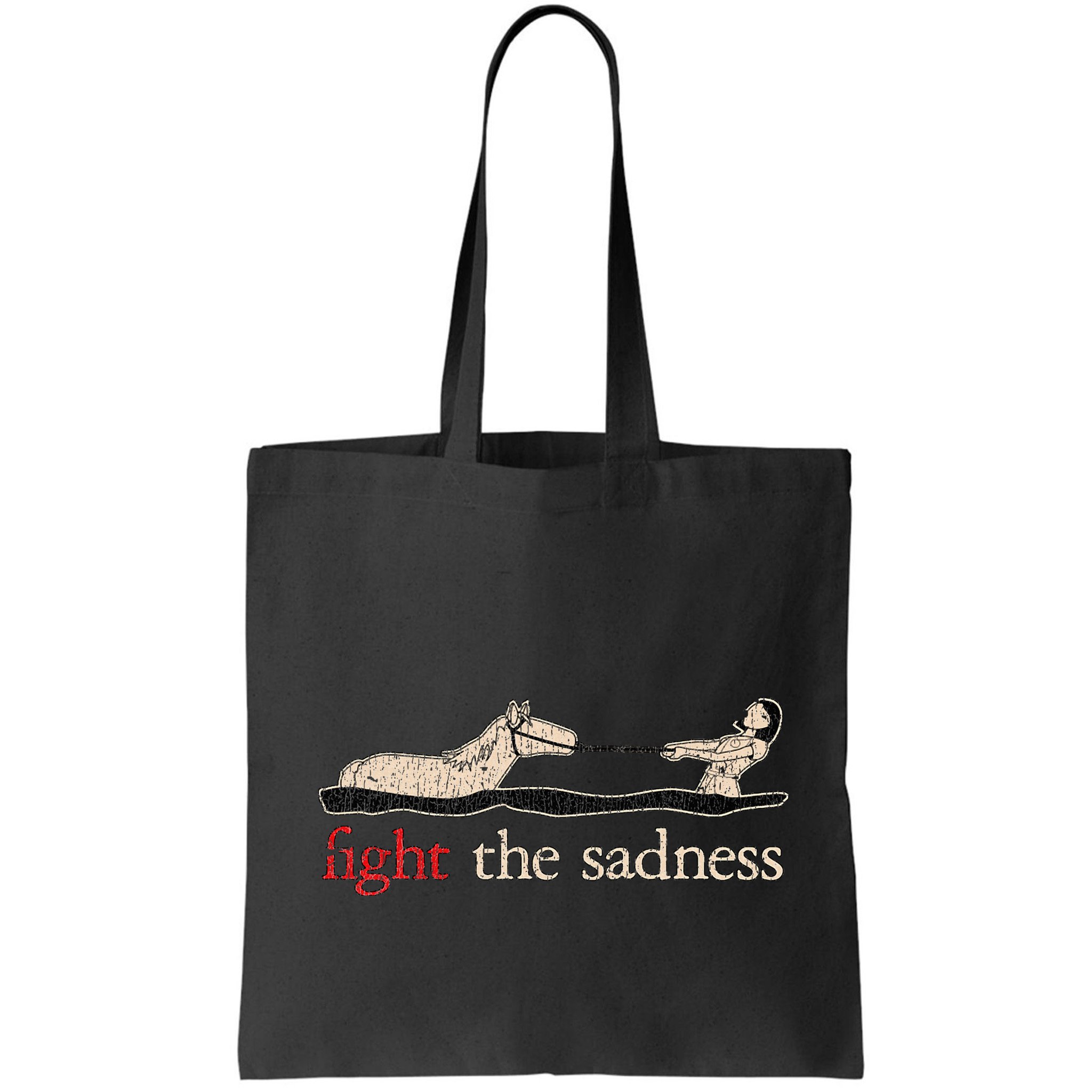 Vintage White Fight The Sadness Horse Girl Bag