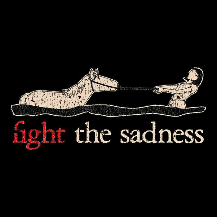 Vintage White Fight The Sadness Horse Girl Bag