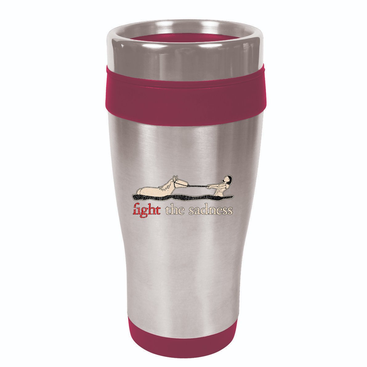 Vintage White Fight The Sadness Horse Girl 16oz Travel Tumbler
