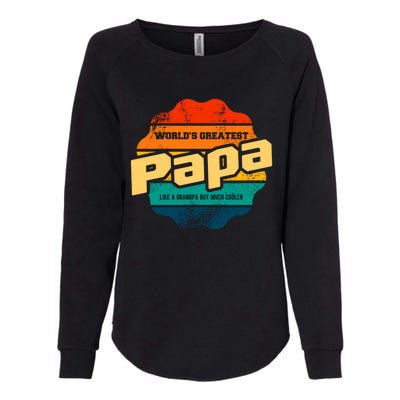 Vintage Worlds Greatest Papa Gift Womens California Wash Sweatshirt