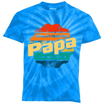 Vintage Worlds Greatest Papa Gift Kids Tie-Dye T-Shirt