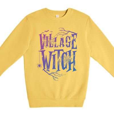 Village Witch Gift Pagan Wicca Witchcraft Halloween Cute Gift Premium Crewneck Sweatshirt