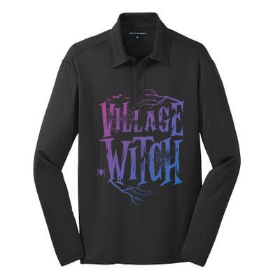 Village Witch Gift Pagan Wicca Witchcraft Halloween Cute Gift Silk Touch Performance Long Sleeve Polo