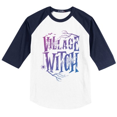 Village Witch Gift Pagan Wicca Witchcraft Halloween Cute Gift Baseball Sleeve Shirt