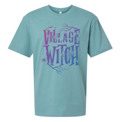 Village Witch Gift Pagan Wicca Witchcraft Halloween Cute Gift Sueded Cloud Jersey T-Shirt