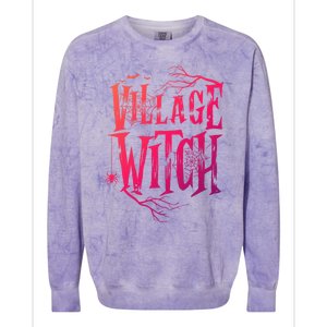 Village Witch Gift Pagan Wicca Witchcraft Halloween Cute Gift Colorblast Crewneck Sweatshirt