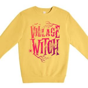 Village Witch Gift Pagan Wicca Witchcraft Halloween Cute Gift Premium Crewneck Sweatshirt