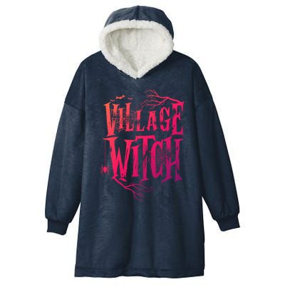 Village Witch Gift Pagan Wicca Witchcraft Halloween Cute Gift Hooded Wearable Blanket