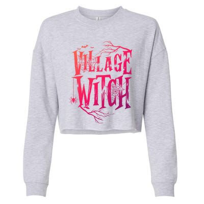 Village Witch Gift Pagan Wicca Witchcraft Halloween Cute Gift Cropped Pullover Crew