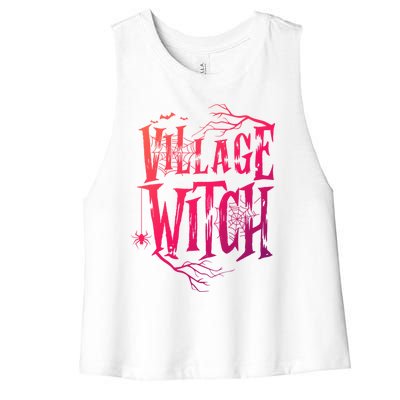 Village Witch Gift Pagan Wicca Witchcraft Halloween Cute Gift Women's Racerback Cropped Tank