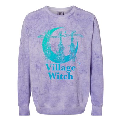 Village Witch Gothic Occult Wicca Pagan Nature Gift Colorblast Crewneck Sweatshirt