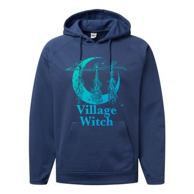 Village Witch Gothic Occult Wicca Pagan Nature Gift Performance Fleece Hoodie