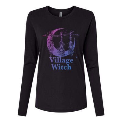 Village Witch Gothic Occult Wicca Pagan Nature Gift Womens Cotton Relaxed Long Sleeve T-Shirt