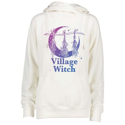 Village Witch Gothic Occult Wicca Pagan Nature Gift Womens Funnel Neck Pullover Hood