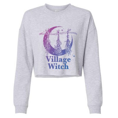 Village Witch Gothic Occult Wicca Pagan Nature Gift Cropped Pullover Crew