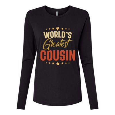 Vintage Worlds Greatest Cousin Dad Grandpa Fathers Day Gift Womens Cotton Relaxed Long Sleeve T-Shirt