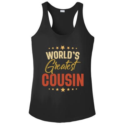 Vintage Worlds Greatest Cousin Dad Grandpa Fathers Day Gift Ladies PosiCharge Competitor Racerback Tank