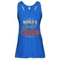 Vintage Worlds Greatest Cousin Dad Grandpa Fathers Day Gift Ladies Essential Flowy Tank