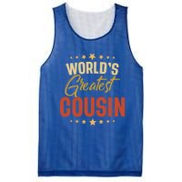 Vintage Worlds Greatest Cousin Dad Grandpa Fathers Day Gift Mesh Reversible Basketball Jersey Tank