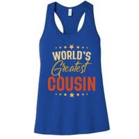 Vintage Worlds Greatest Cousin Dad Grandpa Fathers Day Gift Women's Racerback Tank