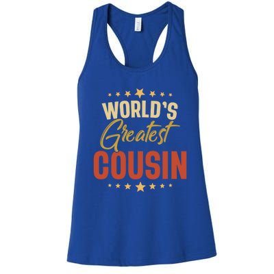 Vintage Worlds Greatest Cousin Dad Grandpa Fathers Day Gift Women's Racerback Tank