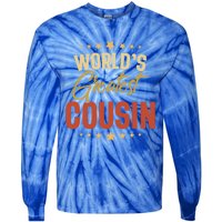 Vintage Worlds Greatest Cousin Dad Grandpa Fathers Day Gift Tie-Dye Long Sleeve Shirt