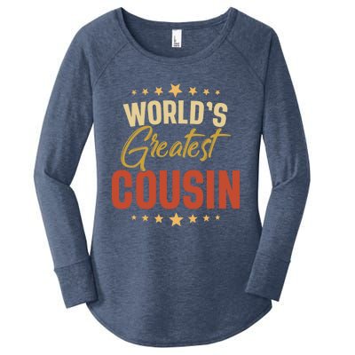 Vintage Worlds Greatest Cousin Dad Grandpa Fathers Day Gift Women's Perfect Tri Tunic Long Sleeve Shirt