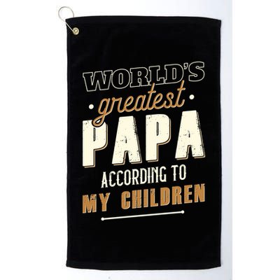 Vintage Worlds Greatest Papa According To My Children Golf Towel