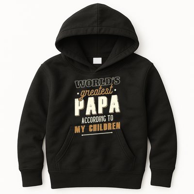 Vintage Worlds Greatest Papa According To My Children Kids Hoodie