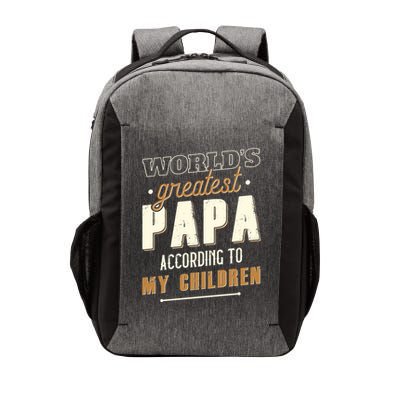 Vintage Worlds Greatest Papa According To My Children Vector Backpack