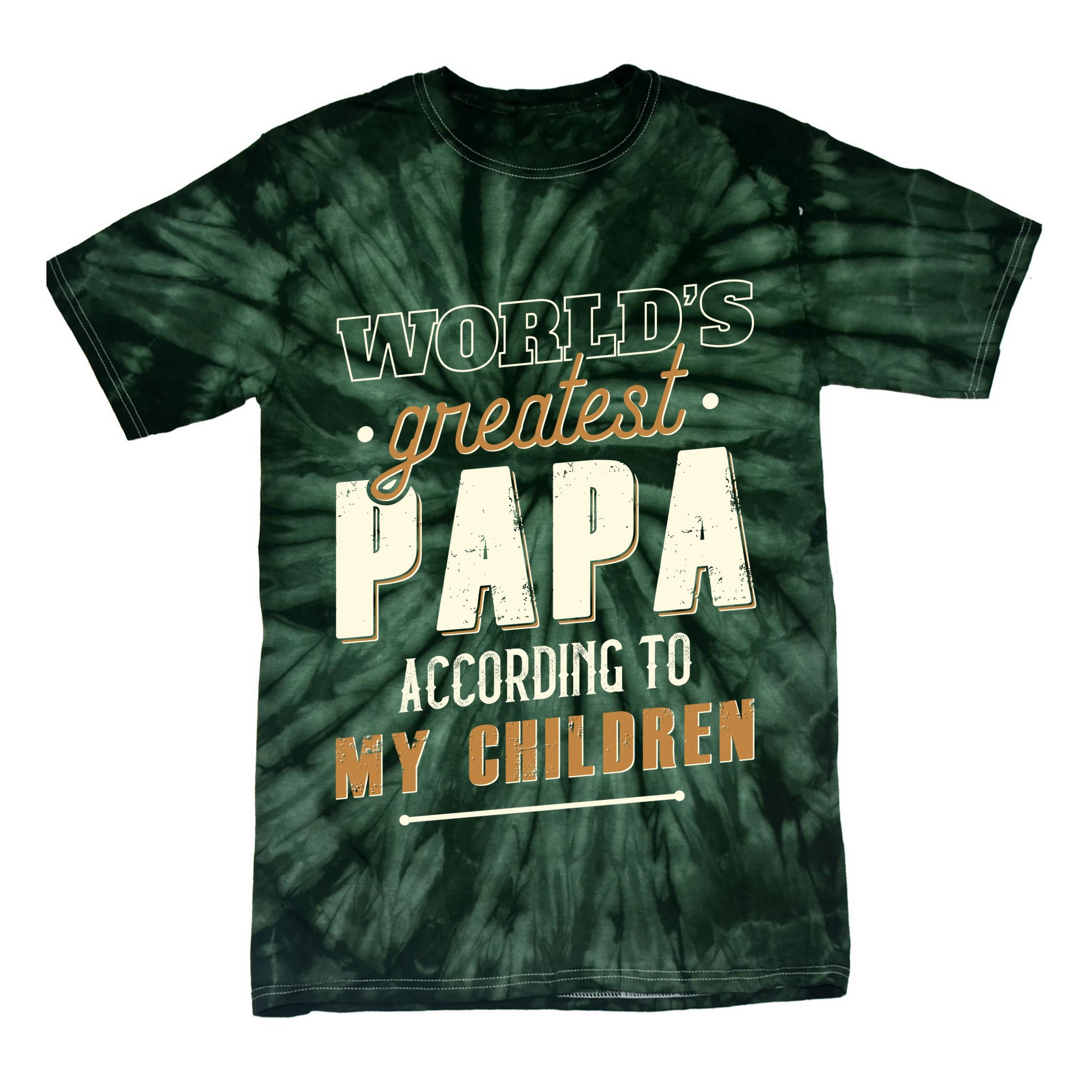 Vintage Worlds Greatest Papa According To My Children Tie-Dye T-Shirt