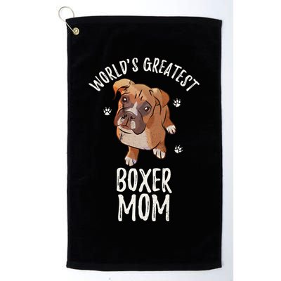Vintage World's Greatest Boxer Mom Funny Puppy Mama Lover Gift Golf Towel