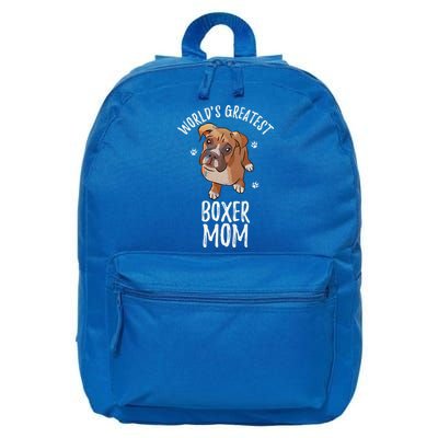 Vintage World's Greatest Boxer Mom Funny Puppy Mama Lover Gift 16 in Basic Backpack