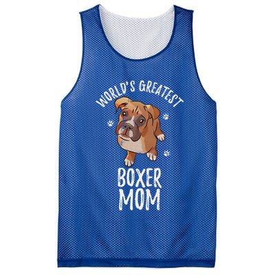 Vintage World's Greatest Boxer Mom Funny Puppy Mama Lover Gift Mesh Reversible Basketball Jersey Tank